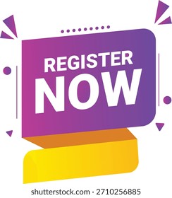 Register Now Banner – Gradient Call to Action Vector for Website, Event, and Online Promotion
