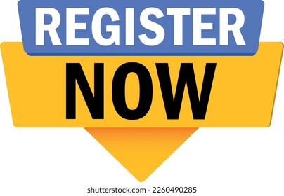 Register now banner, sticker, label. Register now sign. Register now vector illustration eps10 graphic