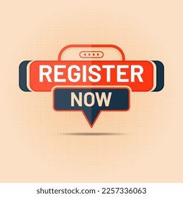 register now banner vector bubble Label