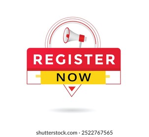 Regístrese ahora elemento gráfico de Vector de Anuncio. Símbolo publicitario.