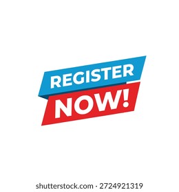 Register now black stroke button isolated on white background. Register Now web templates. Social Media banner. Vector  Illustration.