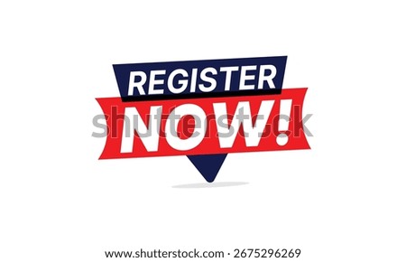 Register now button banner vector design