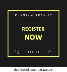 Register now button. Graphic elements for your design