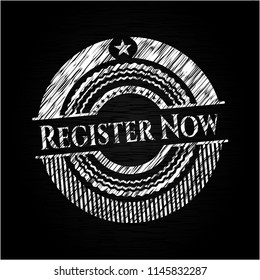Register Now with chalkboard texture