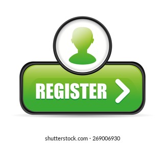 Register now design over white background, vector illustration.