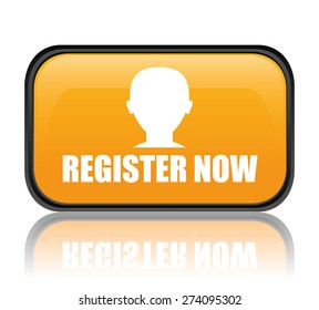 Register now design over white background, vector illustration.