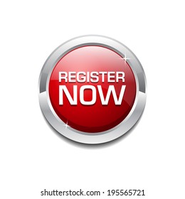 Register Now Glossy Shiny Circular Vector Button