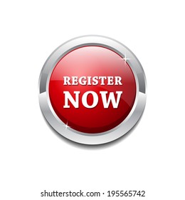 Register Now Glossy Shiny Circular Vector Button