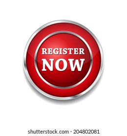 Register Now Glossy Shiny Circular Vector Button