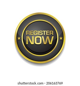 Register Now Glossy Shiny Circular Vector Button