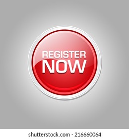 Register Now Glossy Shiny Circular Vector Button