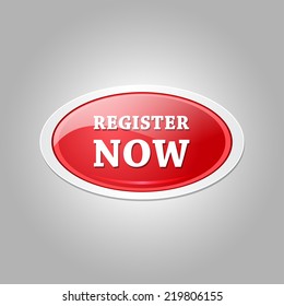 Register Now Glossy Shiny Circular Vector Button