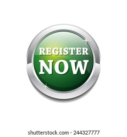 Register Now Glossy Shiny Circular Vector Button