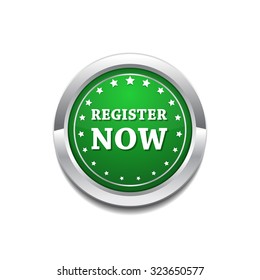 Register Now Glossy Shiny Circular Vector Button