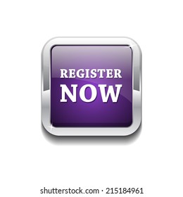 Register Now Glossy Shiny Rounded Corner Vector Button