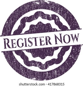 Register Now grunge seal