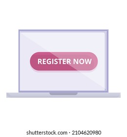 Register now icon cartoon vector. Online form. Web login