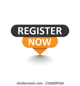 Register now icon in flat style. Registration vector illustration on isolated background. Member notification sign business concept.