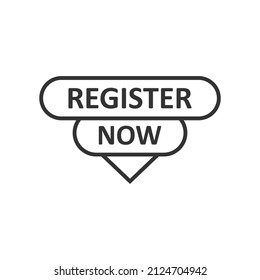 Register now icon in flat style. Registration vector illustration on isolated background. Member notification sign business concept.