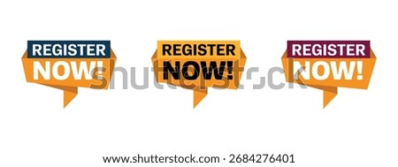 Register now icon vector. registration, encouraging immediate sign-ups symbol. vector illustration.