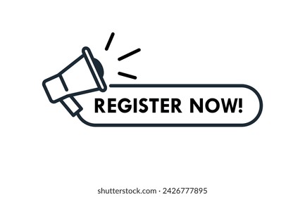 Register now logo template illustration
