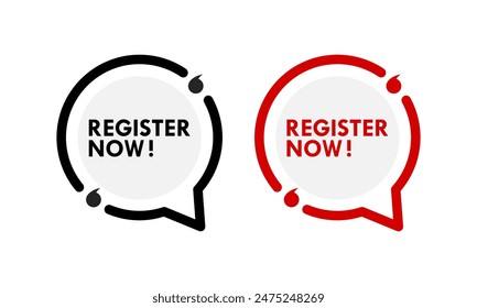 Register now logo template illustration