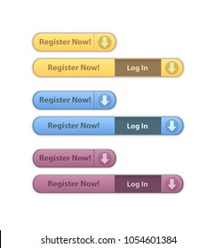 Register now modern minimal button collection
