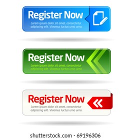 Register Now Modern Minimal Button Collection