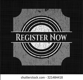 Register Now on chalkboard