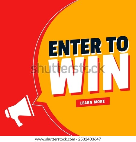 register now to play and win giveaway contest template with megaphone vector