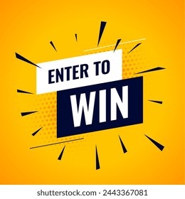 register now to play and win lucky draw yellow background design vector