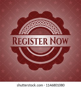 Register Now realistic red emblem