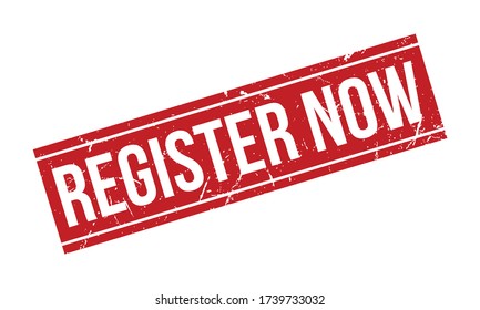 Register Now Rubber Stamp. Red Register Now Rubber Grunge Stamp Seal Vector Illustration - Vector