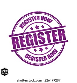 Register Now Rubber Stamp - Vecor.