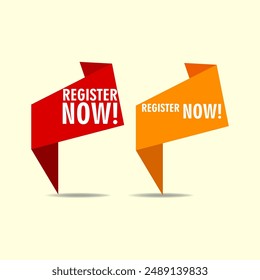 Register now speech bubble collection icon,label, sticker, logo, badge, banner design template vector.