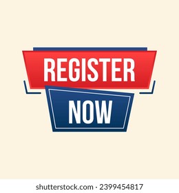 Register Now Speech Bubble Label Vector Illustration