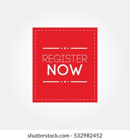 register now tag label