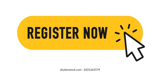 Register now tag. Registration now buttons set. Vector button for registration in services, blogs, websites. Register now chat speech message. Banner promotion. Free registration offer. Vector
