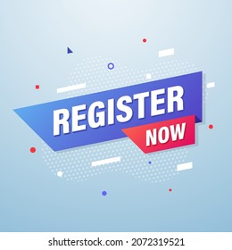 Register Now, Template Sign Design. Vector illustration