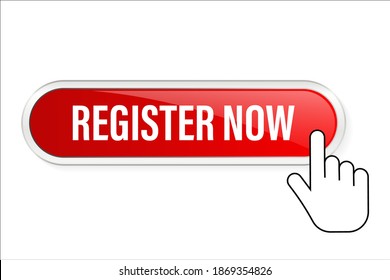 Register now for web advertising design. Subscribe button. Modern design.