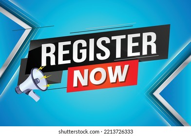 register now word concept vector illustration with lines 3d style for social media landing page, template, ui, web, mobile app, poster, banner, flyer, background, gift card, coupon, label, wallpaper