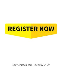 Register Now In Yellow Color Rectangle Shape For Advertisement Business
