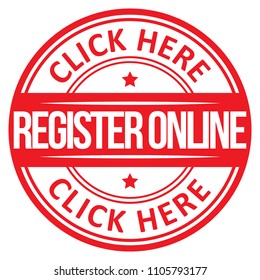 Register Online Icon. Vector Stamp.