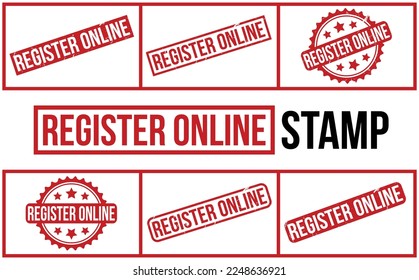 Register Online Rubber Stamp Set Vector