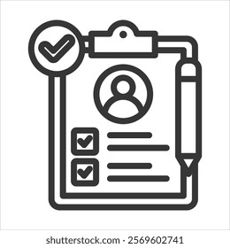 Register Outline Icon Vector Illustration