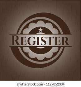 Register realistic wooden emblem