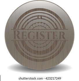 Register retro wood emblem