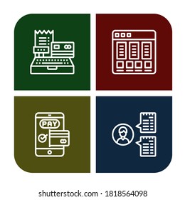 register simple icons set. Contains such icons as Cashier, Price list, Payment, can be used for web, mobile and logo