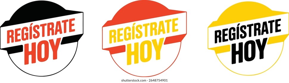 Regístrese Hoy Sello Español E Insignia De Registro Español