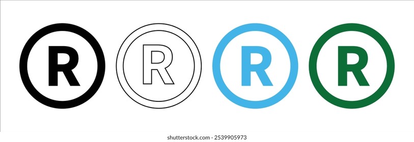 Registrar conjunto de iconos de Vector de Marca comercial.